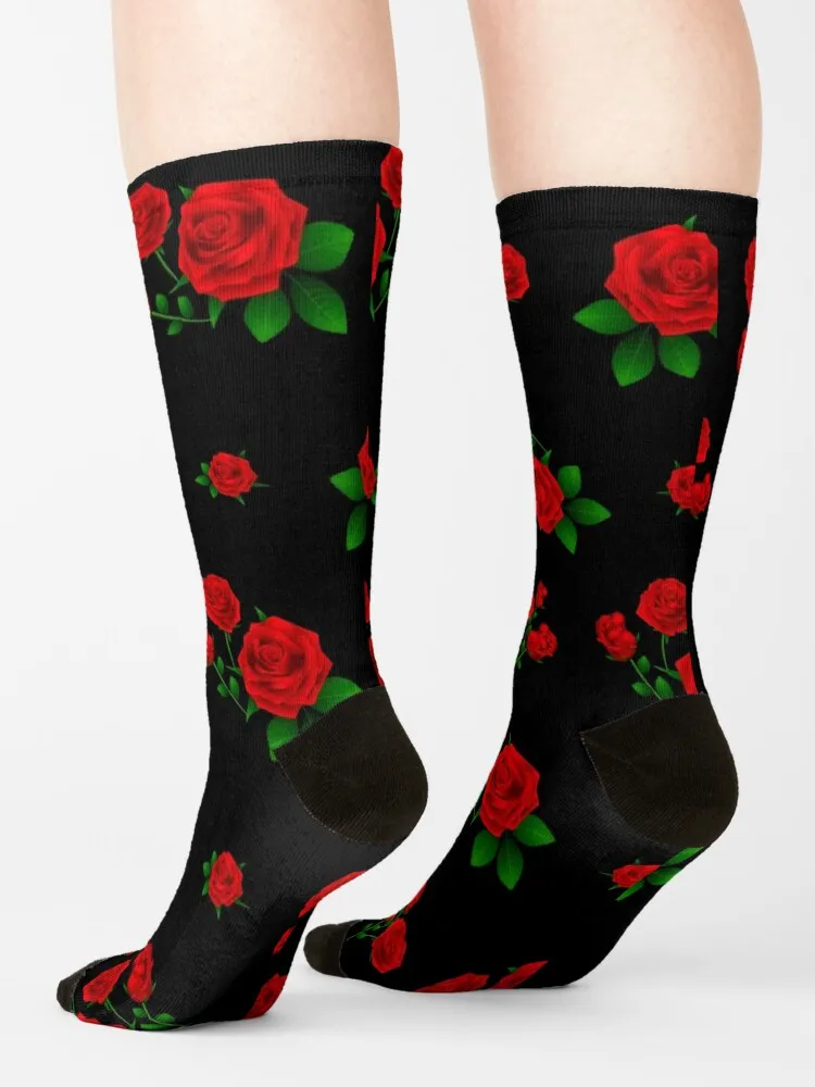 Blumen rote Rosen Socken klettern modische Jungen Kind Socken Frauen