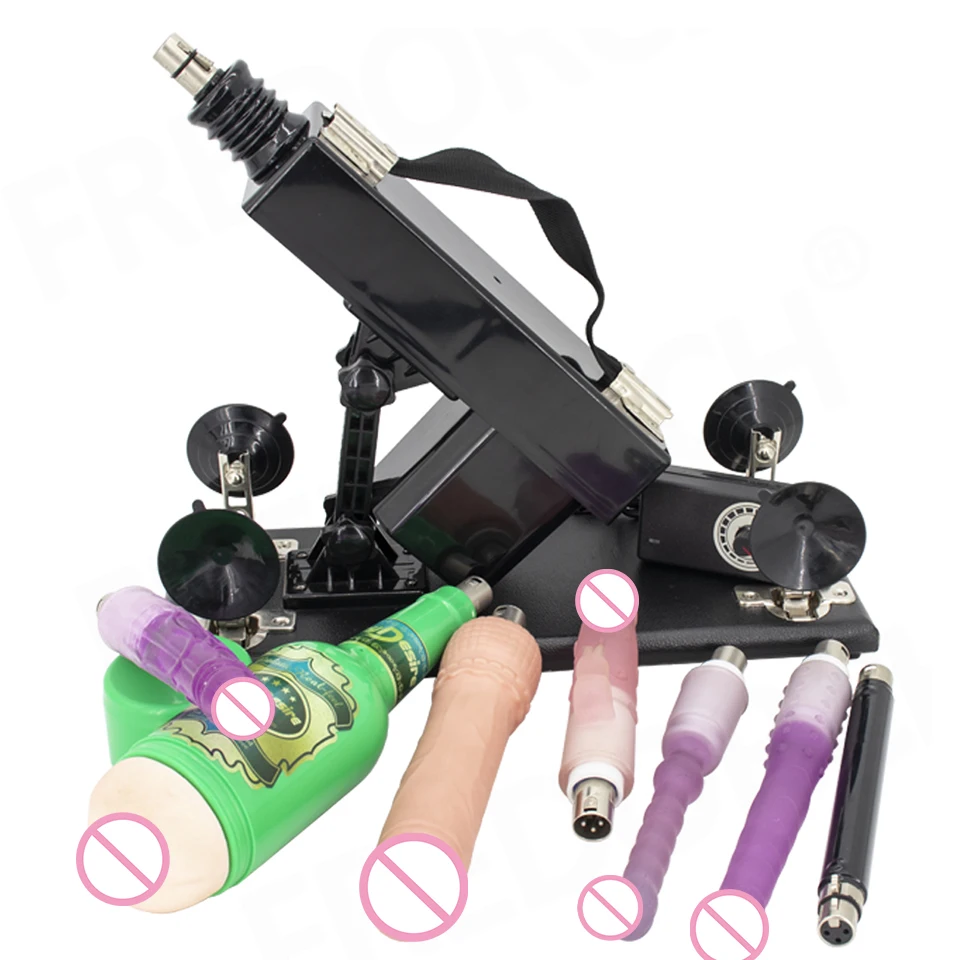 Fredorch Portable Sex Machine Adjustable Masturbator Pumping Gun with 3XLR Dildos Accessaries for Female Male Adult Sex Toys