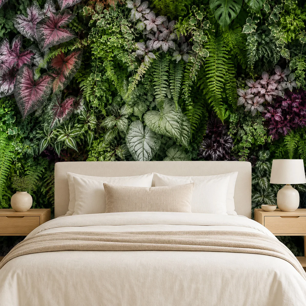 Botanical Green Plant Wall Wallpaper Mural Tropical Fern Leaves Living Room Bedroom Wall Decor Non Self Adhesive Requires Glue