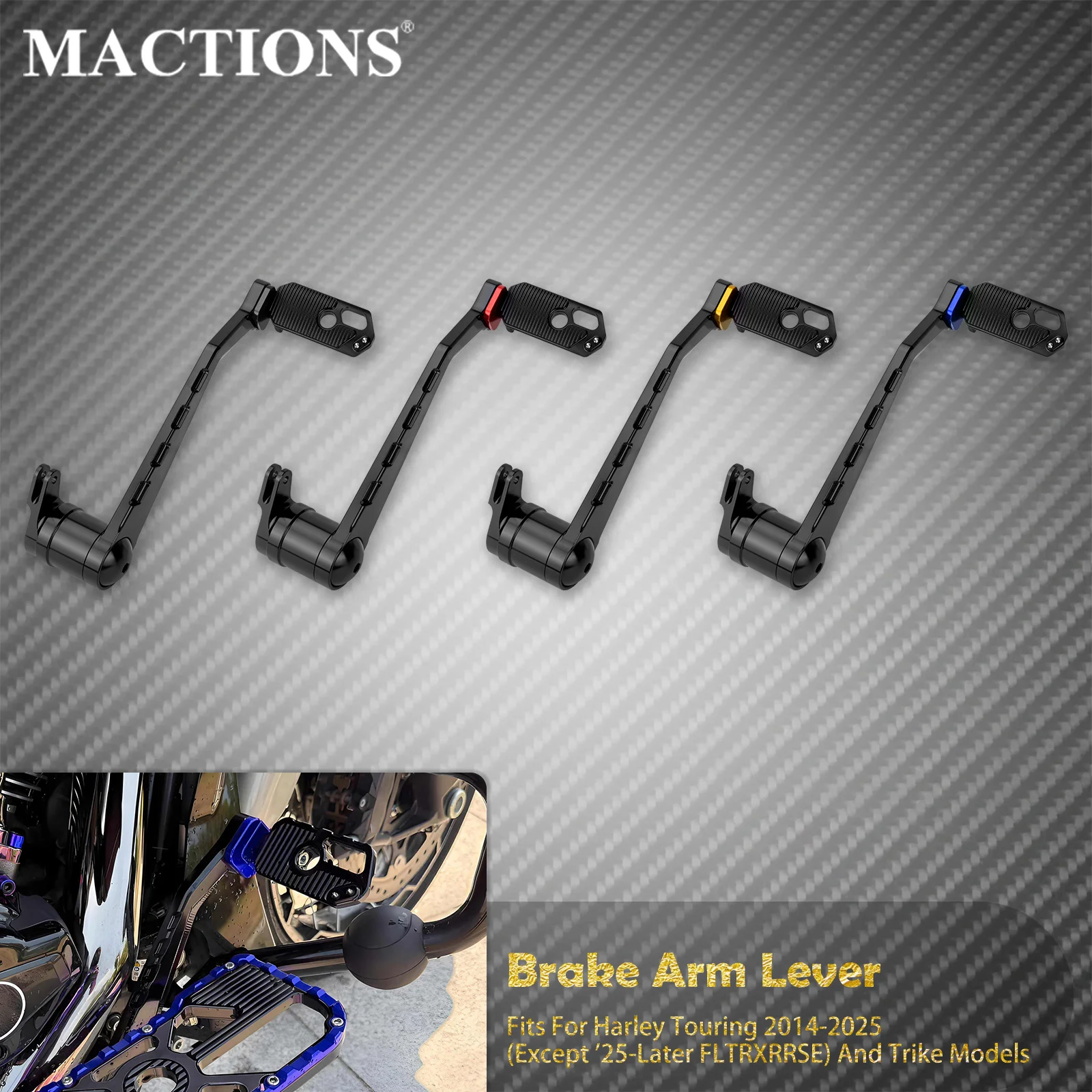 

Motorcycle CNC Brake Arm Lever Pedal Kit For Harley Touring Road King Ultra Limited Trike Street Electra Glide FLHR CVO 2008-25