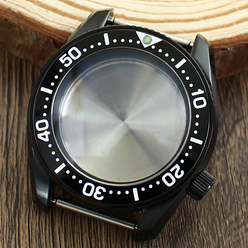 42mm Men Watch Case Black Sapphire Glass For Seiko Mod NH35 NH36 NH34 Movt SPB185/SPB187J1 Watch Repair Parts 3.8 Oclock Crown