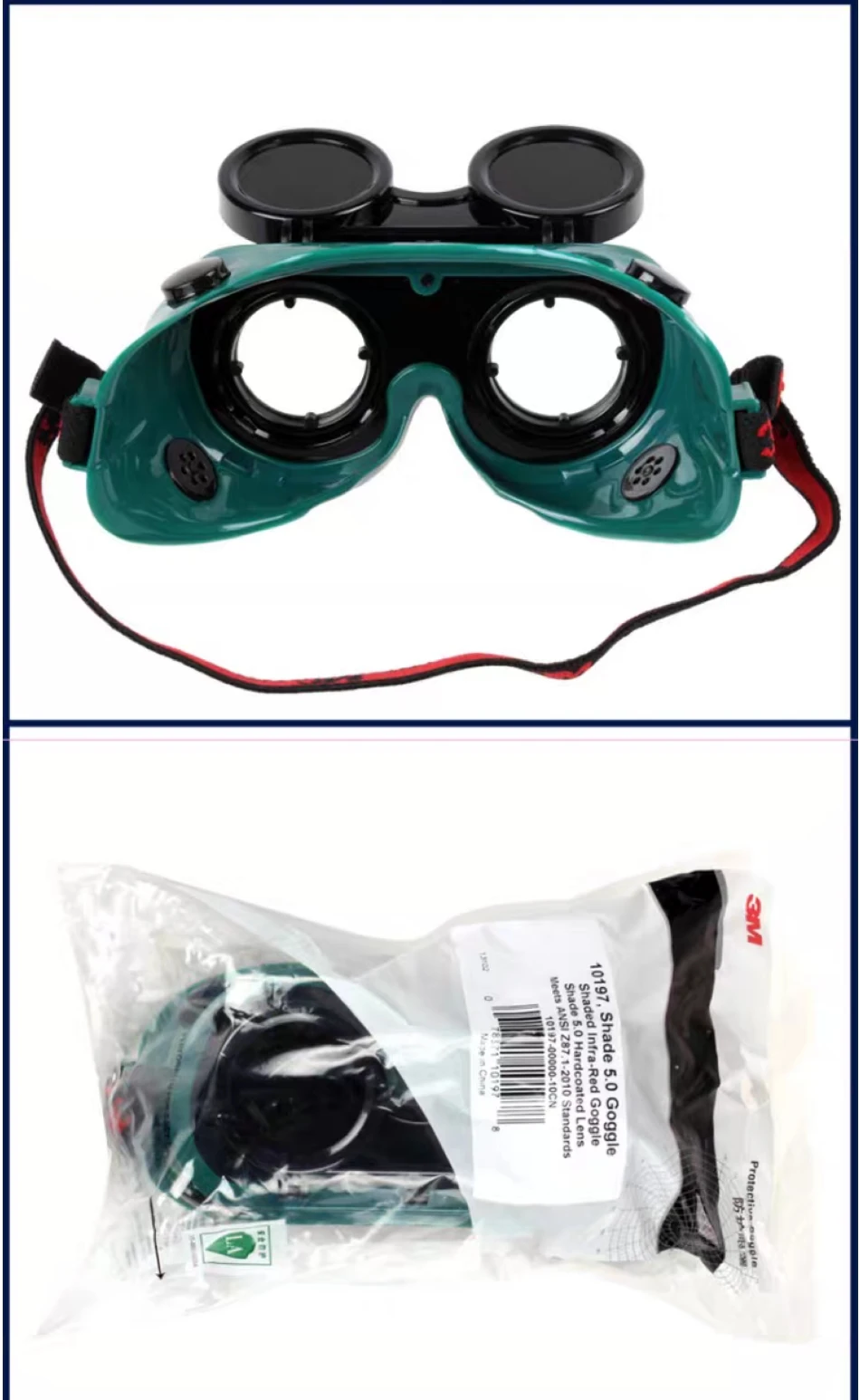 3M 10197 Schweißbrille W5 Schutzbrille mit Kratzschutzbeschichtung, Sicherheits-Augenschutz, hochklappbare Brille für Gasschweißen, Löten, Schneiden – Detail 6