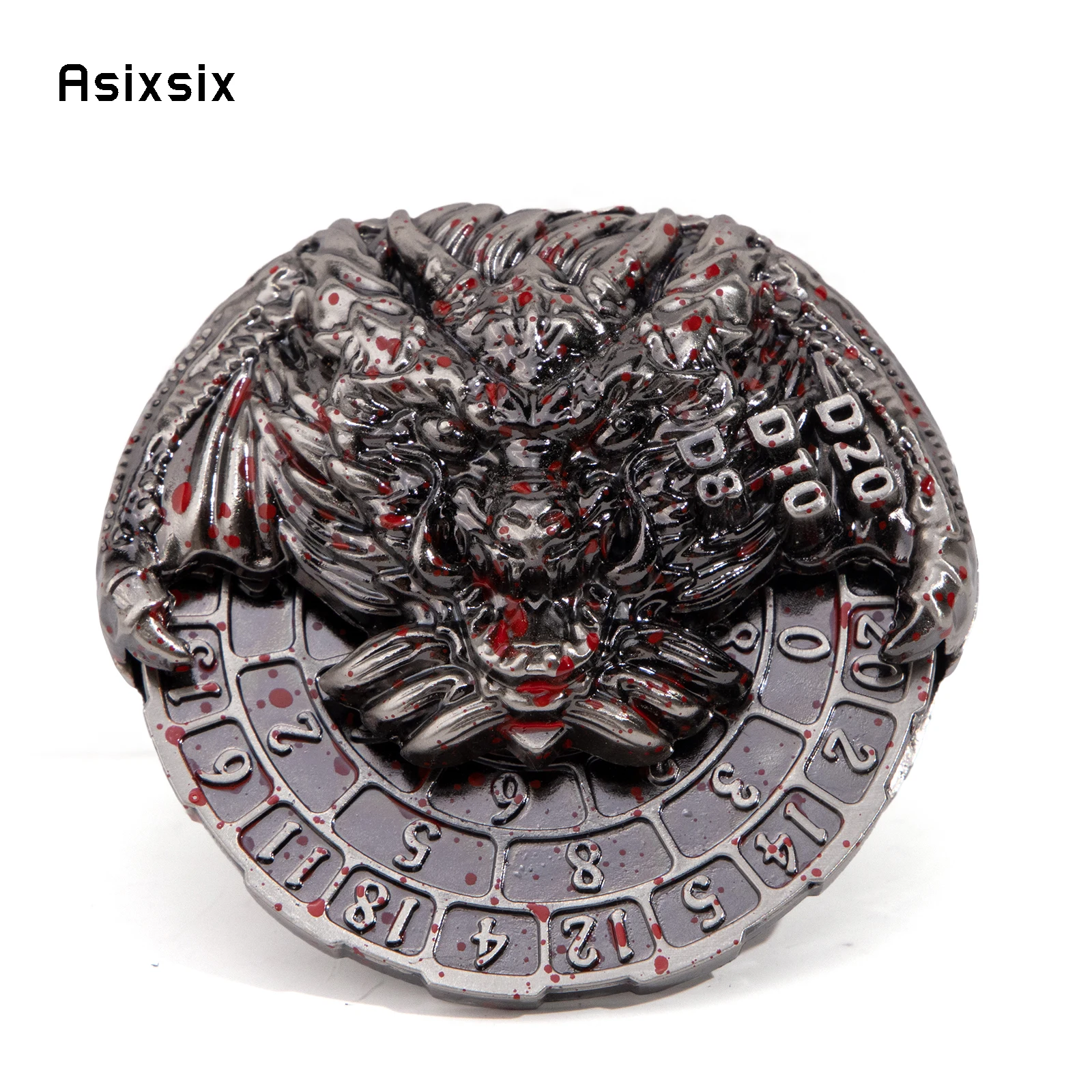 

Серебристо-красная голова дракона, игрушка-колесо с кубиками для многопользовательской игры с вращающейся игрой, с системой подсчета кубиков