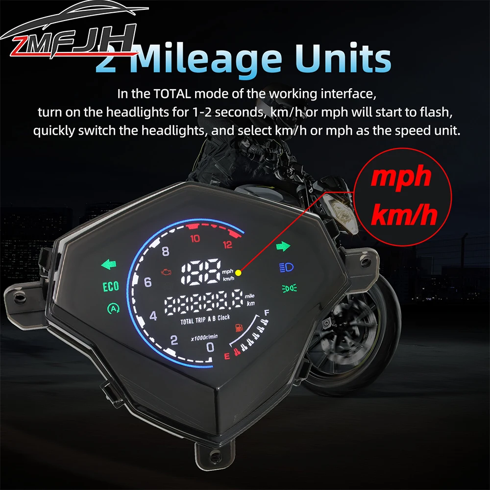 AD Digital Motorcycle Speedometer MPH KMH Fuel Mileage Tachometer Clock For YAMAHA Mio125 MIO i125 Mio110 Mio M3 Customized