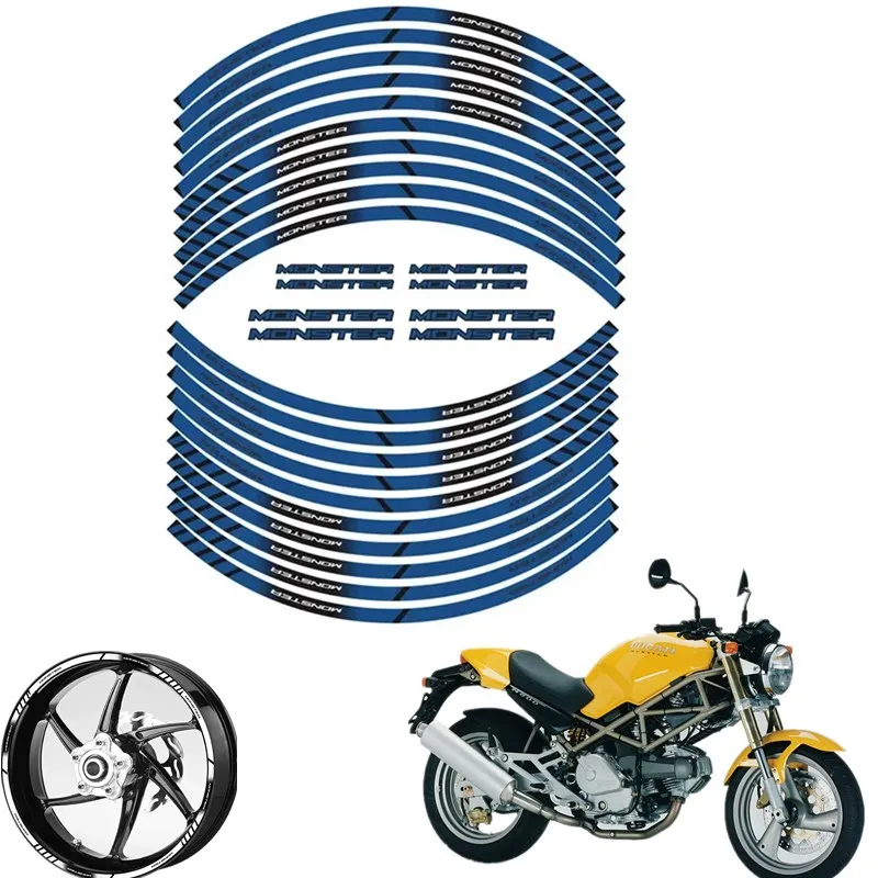 For DUCATI MONSTER 600 620 696 750 900 937 1100 Motorcycle Parts Contour Wheel Decoration Decal Sticker - B