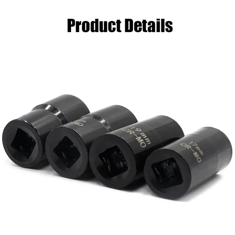 5Pcs Damaged Nut Extractor Set Durable Broken Bolt and Nut Remover 17/19/21/22mm Screw Extractor Socket Wheel Nut Removal Tool