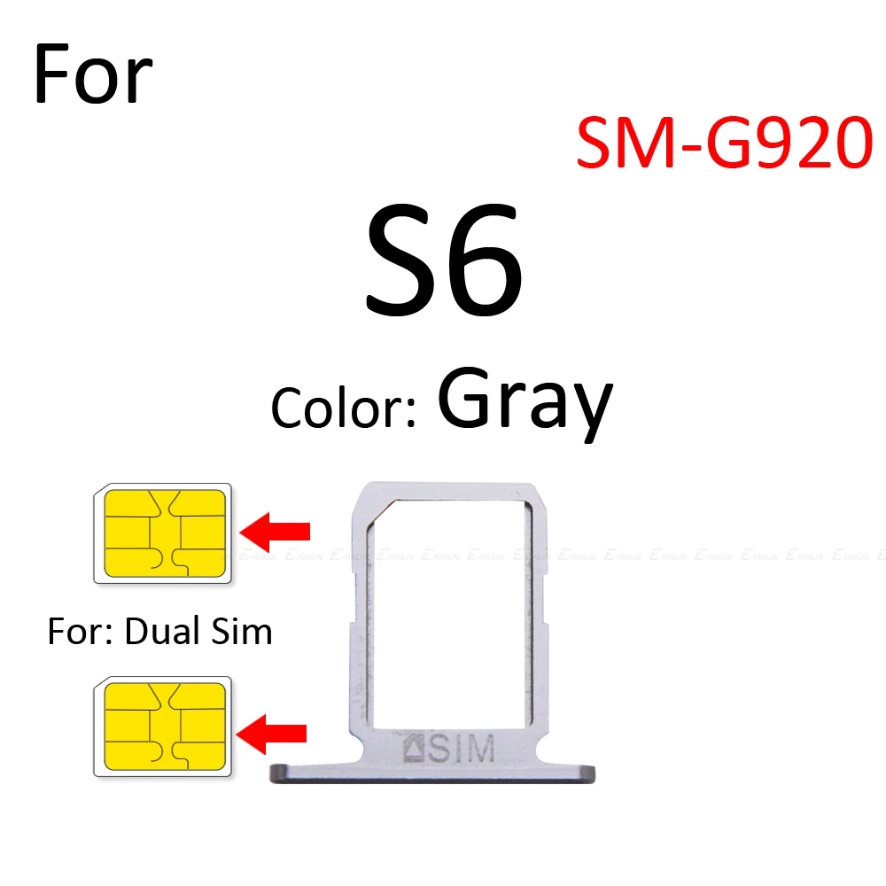 Sim Card Socket Slot Tray Reader Holder Connector Micro SD Adapter Container For Samsung Galaxy S6 Edge G920 G925 Parts