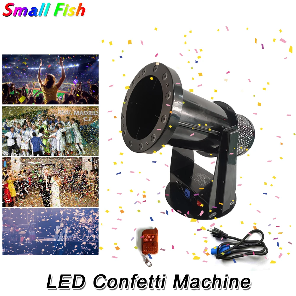 led maquina de confetes estagio profissional efeitos especiais equipamento 1200w rgb 3in1 confetes canhao maquina para festa casamento disco 01