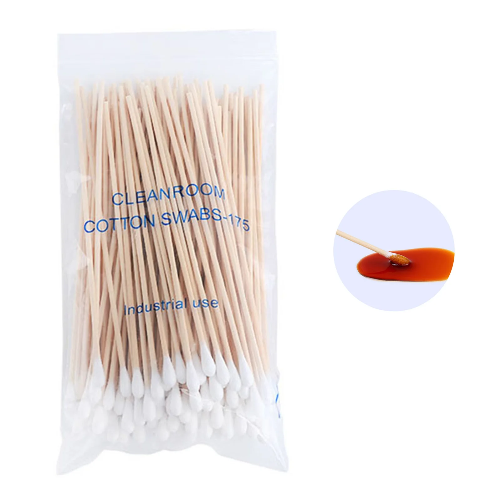 100-200 pezzi tamponi di cotone usa e getta 15 cm testa singola lunga in legno industriale per camere bianche germogli di cotone di betulla per trucco artigianale