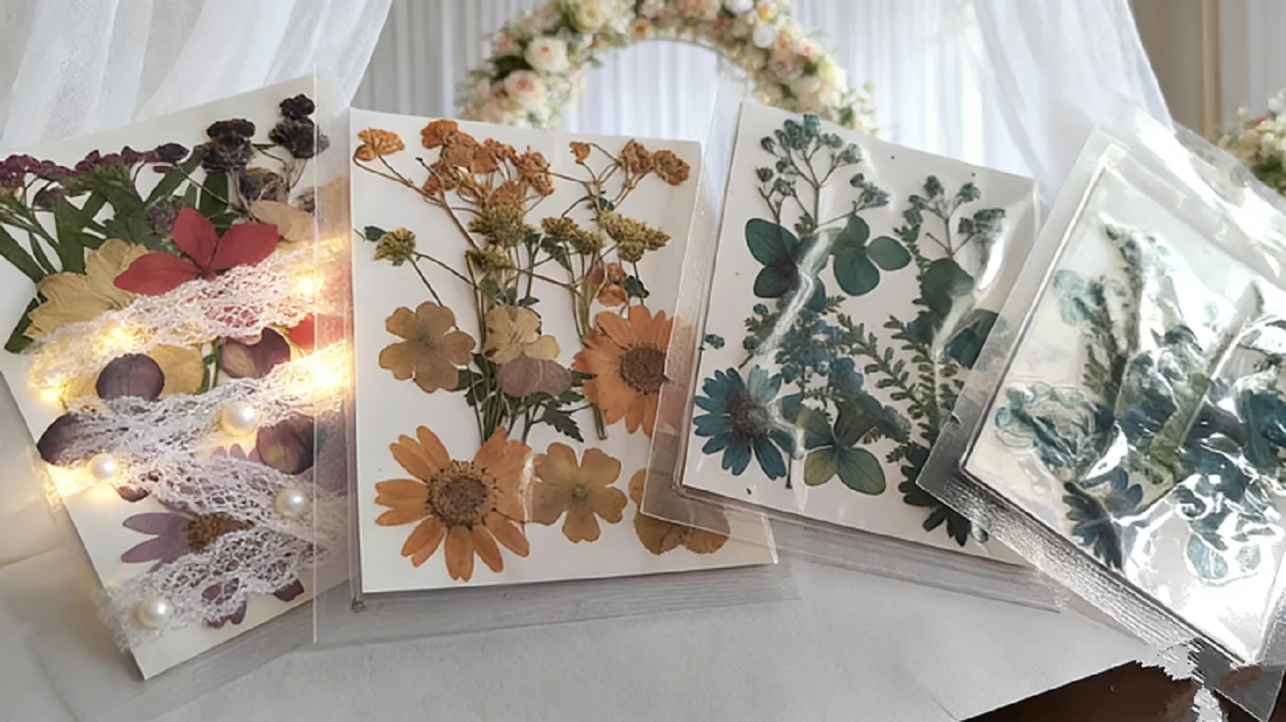 Dried flower bookmarks, plant leaf specimens, children's diy handmade decorative embossing materials, student prize pocket stick