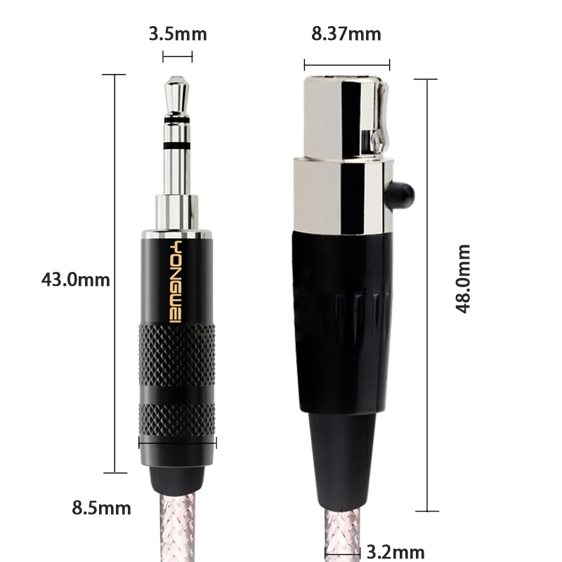 YONGWEI Jack 3.5mm 1/8 to 3-Pin Mini XLR Cable TRS 1/8 Inch Aux Stereo Male to Mini XLR Female Audio Adapter Cable for AKG K550