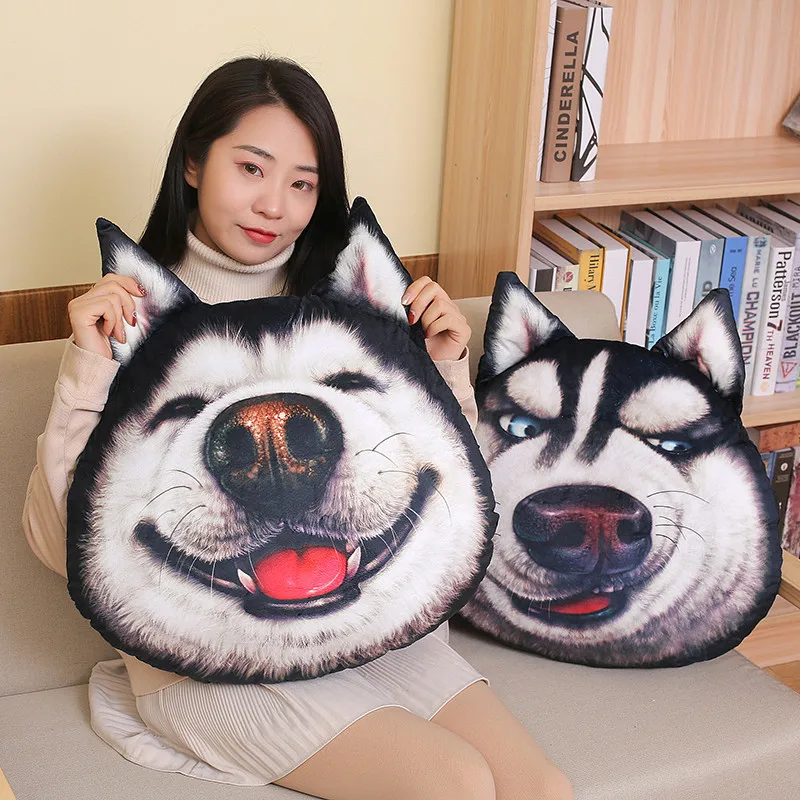 Husky 3D Creative Pillow Erha Throw Pillow Sofa Cushion Room Decoration Send Boy Boyfriend Birthday Gift Valentine's Day Gift