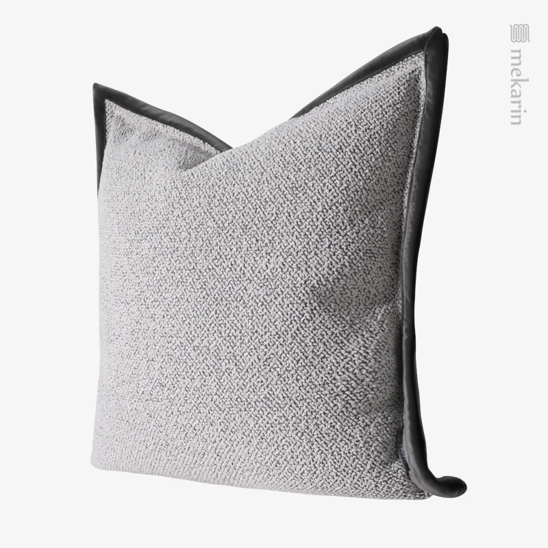 Modern minimalist bedroom living room sofa cushion gray and white small square stitching pillow hotel restaurant cushion