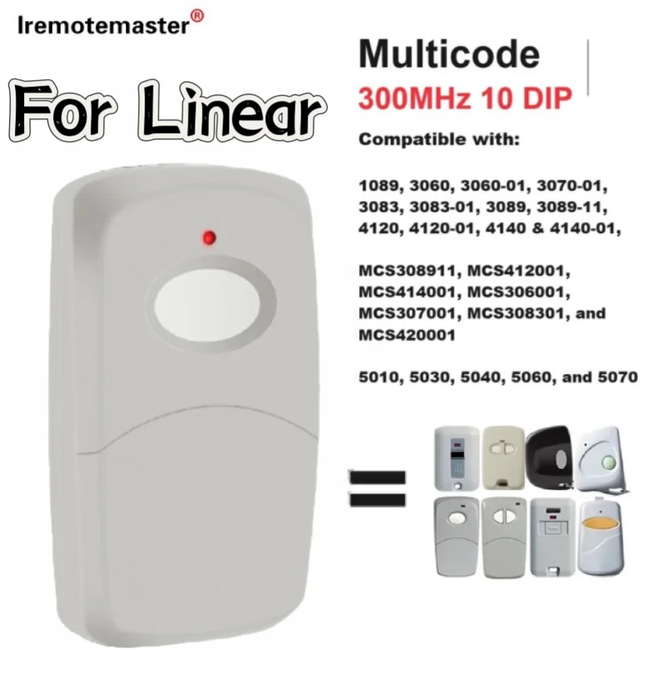 

Compatible Linear Multicode 3089 300 MHz 1 Channel Sun Visor Transmitter Garage Door Remote Controller