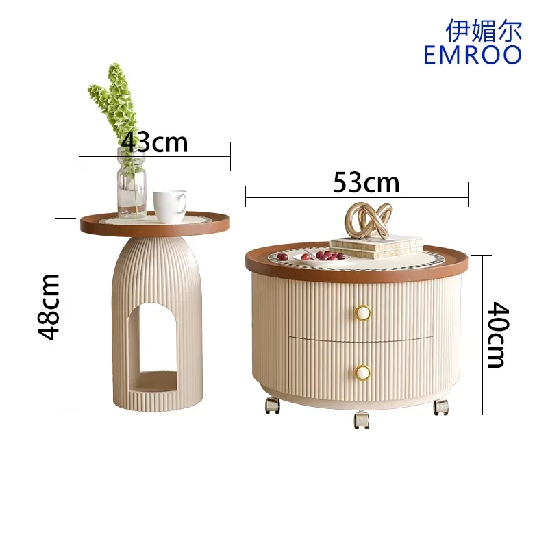 

CX home living room small apartment design high-end retro round tea table