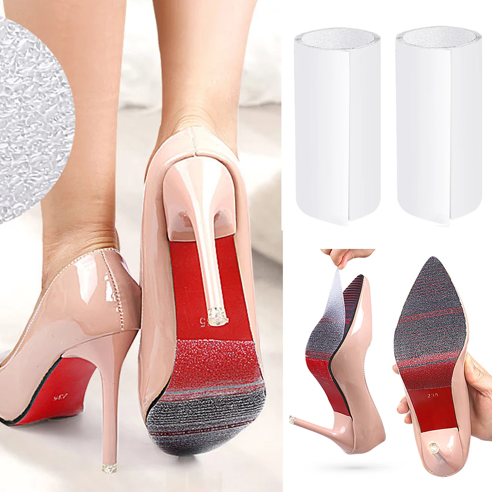 1 Roll Self-Adhesive Cuttable High Heels Sole Protector Stickers Mute Nonslip Ground Grip Wear-resistant Shoe Protective Bottoms