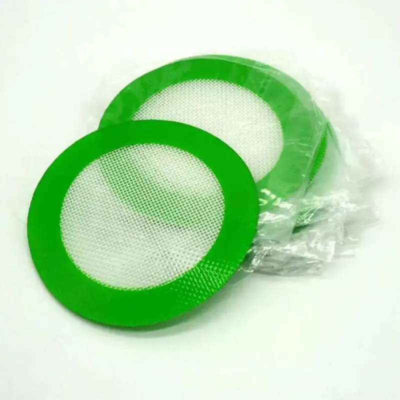 Green Round shape Silicone Mats Wax Non-Stick Pads Silicon Dry Herb Mat Food Grade Baking Mat Dabber Sheets Jars Dab Pad