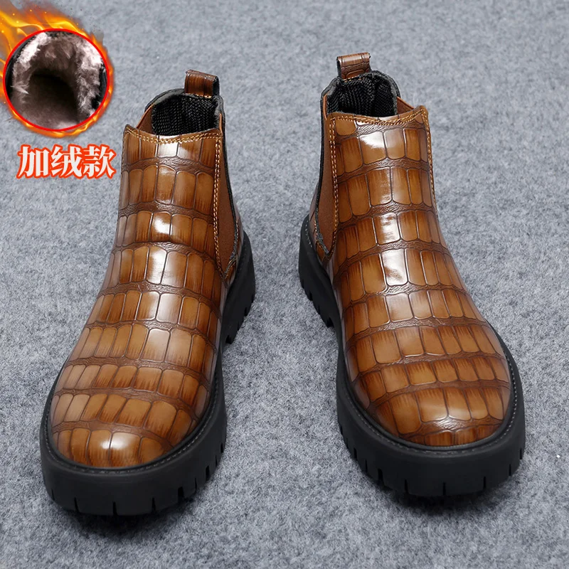 

Autumn/Winter Retro Chelsea Men Short Boots Thick Bottom Suitable for Business Leisure Large (37-47) Fashion Boots