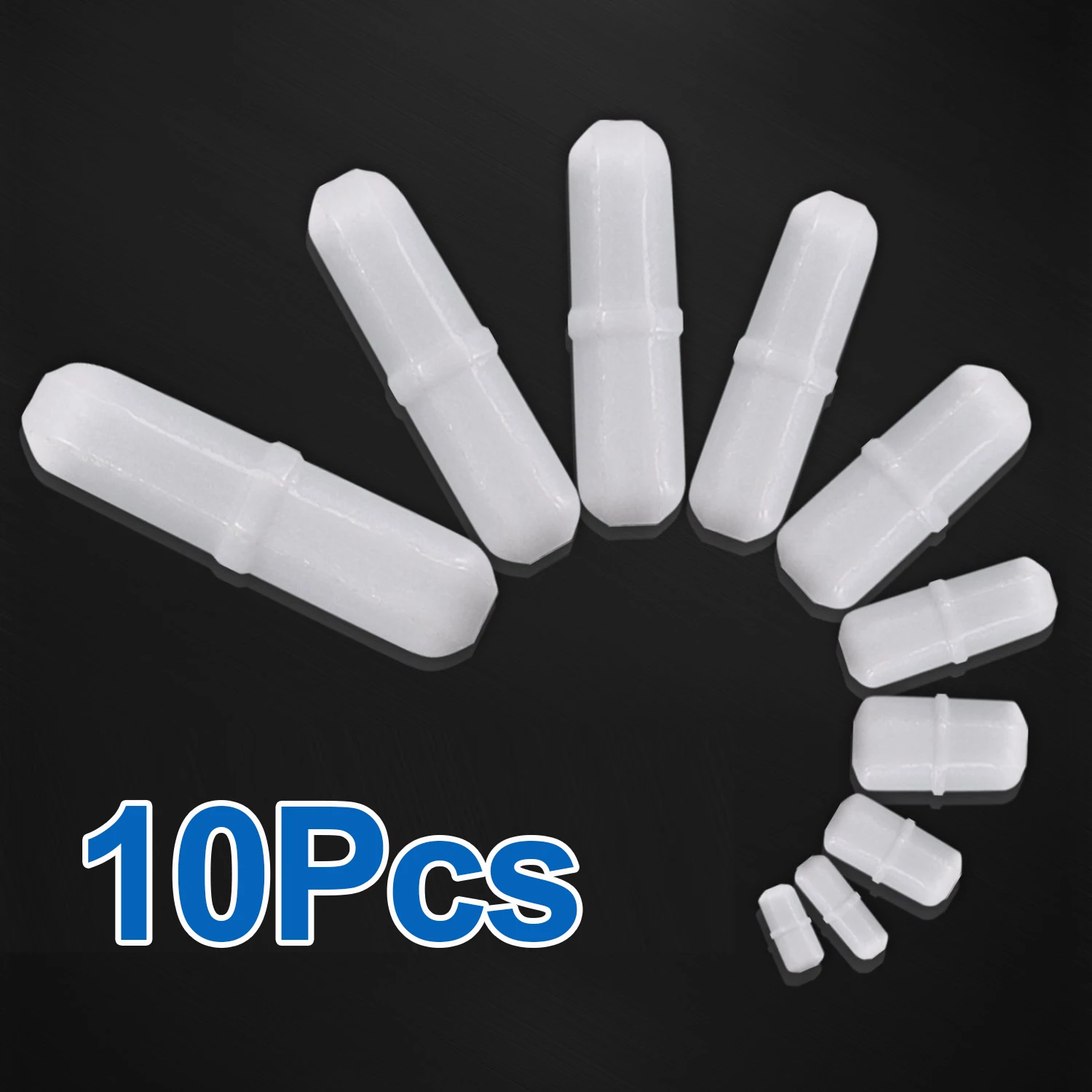 PTFE Magnetic Stirrer Mixer Stir Bar 10 different sizes White Color Magnetic Stirrer Mixer Stir Bars Lab Supplies  10Pcs/Pack