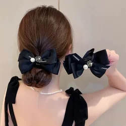 Korean Hair Clip Vintage Camellia Hairpin for Women Elegant Bow Claw Clip Hair Accessories for Girls