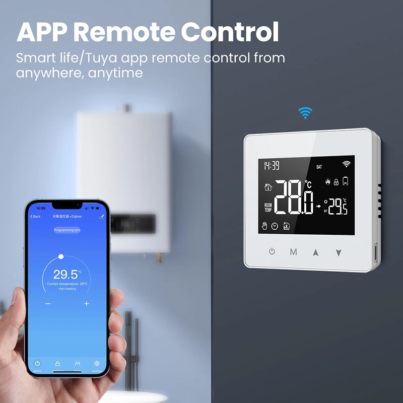 Tuya WiFi Zigbee Thermostat Smart Home Battery Powered Temperature Controller For Gas Boiler Works with Alexa Google Home