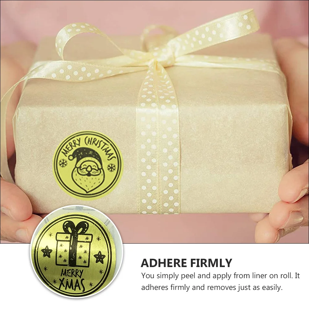 

2 Rolls Christmas Gift Stickers Self-Adhesive for Bags Scrapbook Decals Self-Adhesive Stickers Seal Decals