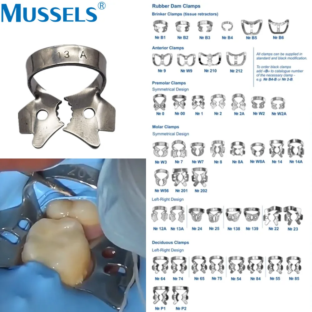 1Pc Dental Kofferdam Klemmen Endodontie Restaurative Barriere Clips Edelstahl Rahmen Halter für Backenzähne Zahnarzt Material – Detail 4
