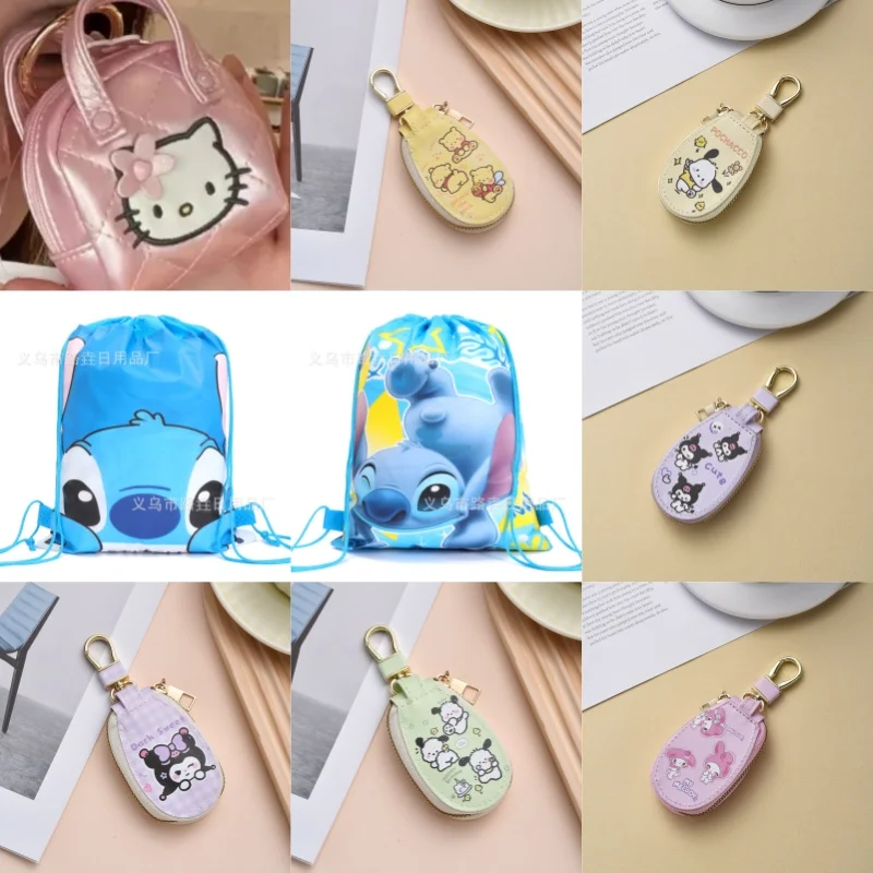 

Cute Hello Kitty Bag Kawaii Cartoon Anime Women's Coin Earphones Storage Desktop Decoration Student Girl Gift Wholesale