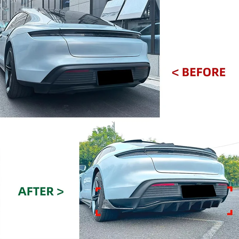Difusor de labio trasero de coche para Porsche Taycan 2019 2020 2021 2022 2023 2024, alerón de parachoques trasero, difusor de labio, Kits de carrocería de piezas de automóvil