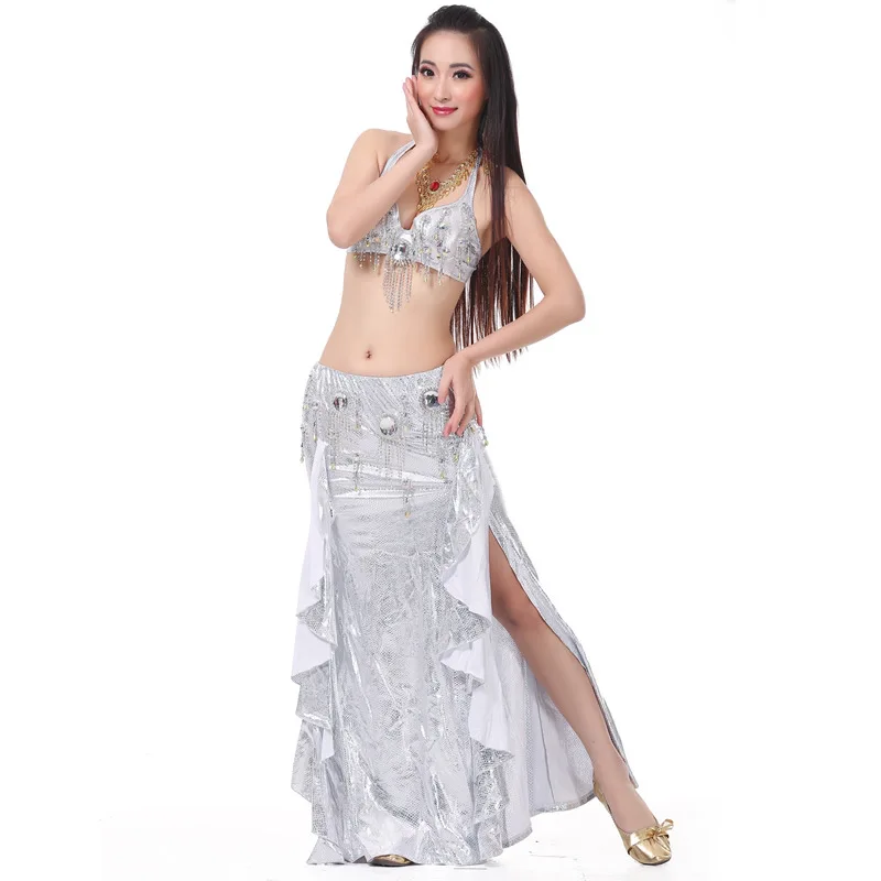 Belly Dance High-End Costume Suits Snakeskin Snakeprint Bra Suits Stage Performance Tassel Sequins Sexy Wave Skirts