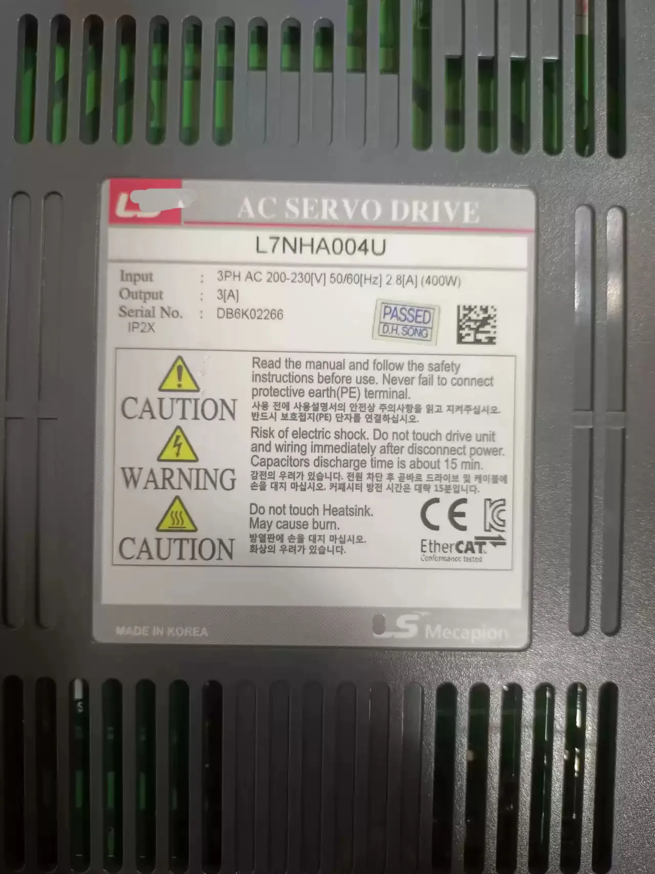 محرك سيرفو L7NHA004U بقدرة 400 وات لـ LS