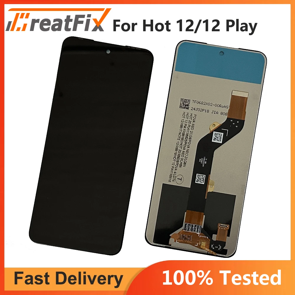 For Infinix Hot 12 Hot 12 Play X6816 X6817 LCD Display Touch Screen Digitizer Panel Assembly For Infinix Hot12 Pro X668C LCD