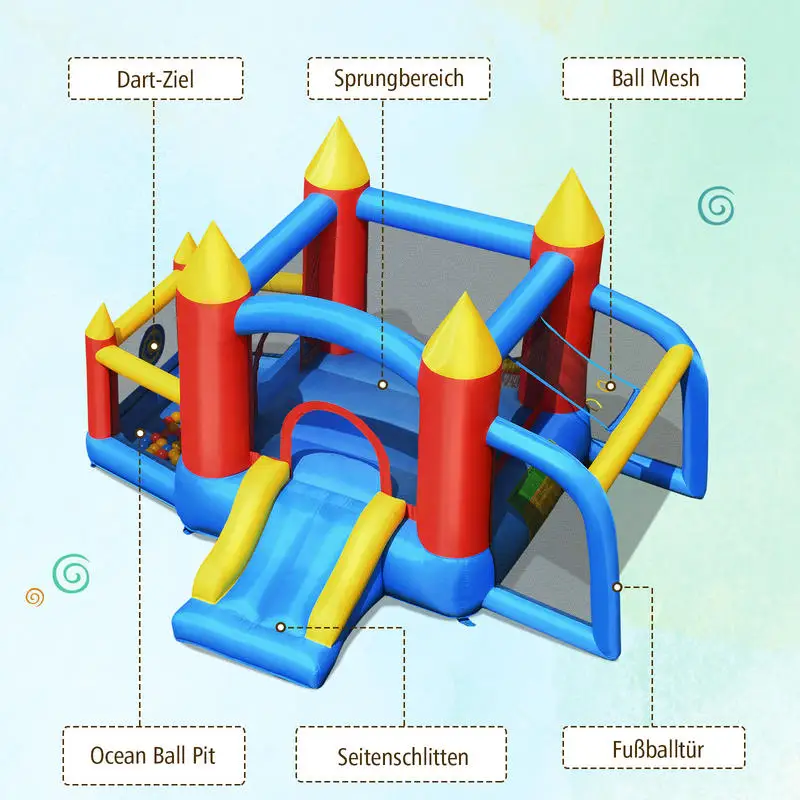 Afbeelding 3: Springkasteel - speeltuin met compressor