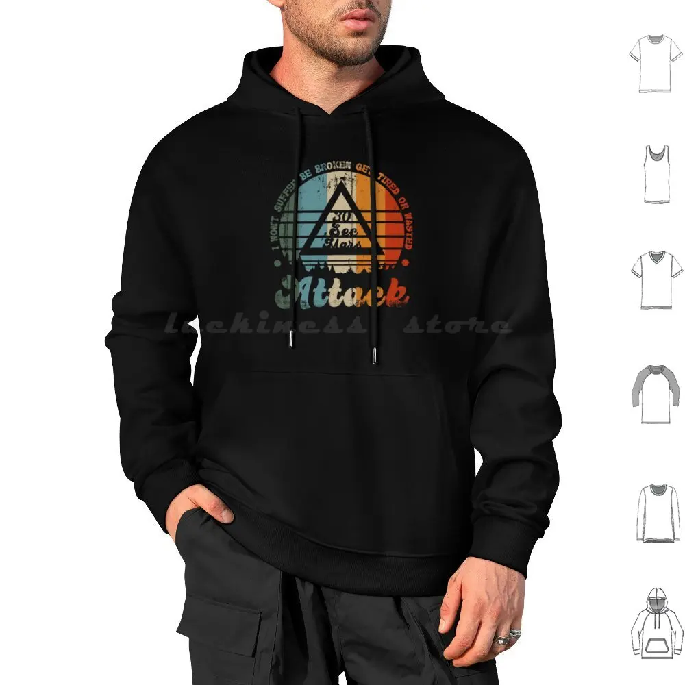 Thirty Seconds To Hoodie cotton Long Sleeve 30 Second To Jared Leto Attack Lyrics 30 Seconds To Artist Music Band Thirty