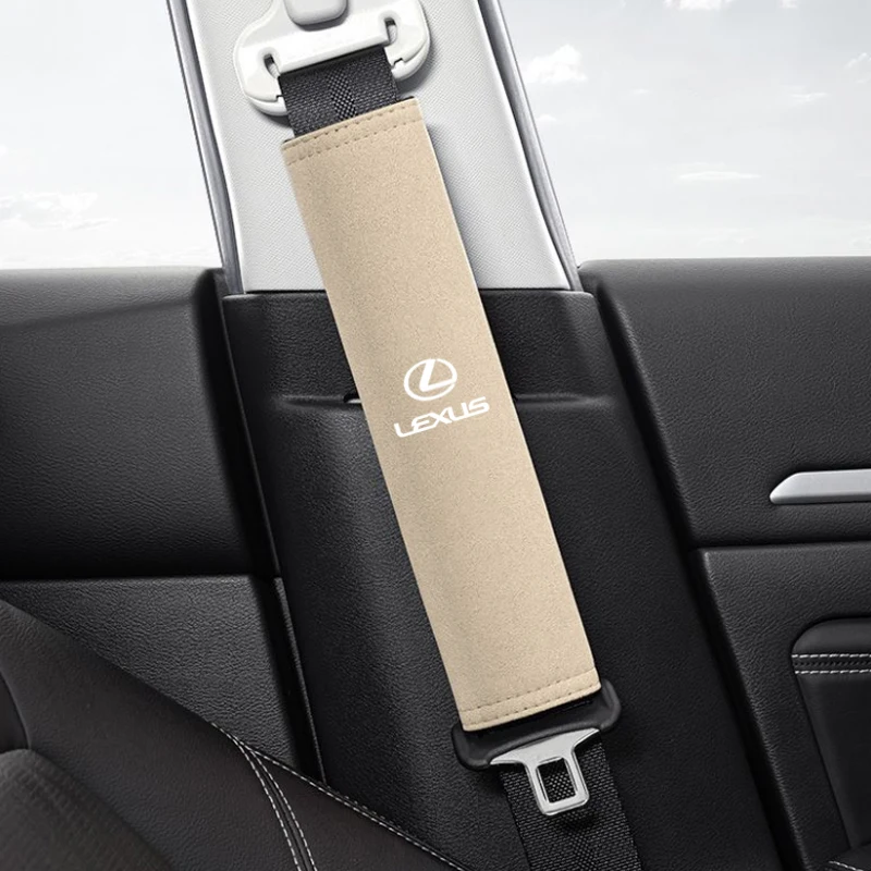 مقعد السيارة حزام غطاء الجلد المدبوغ حزام الأمان الكتف وسادة لكزس RX330 IS250 Ct200h ES300h RX350 IS300h NX300h RX400h اكسسوارات السيارات #5