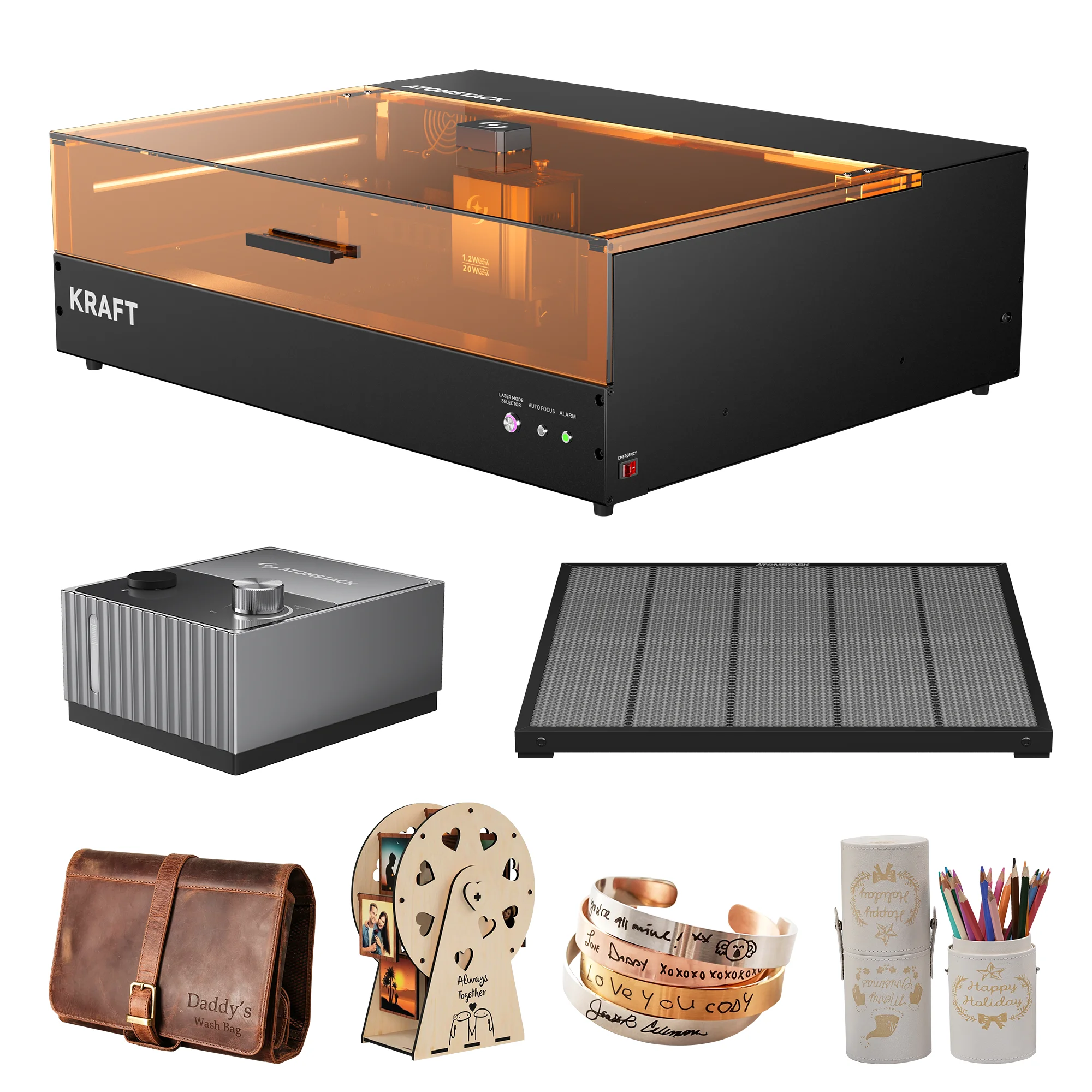 

ATOMSTACK Kraft Dual-laser Engraver 20W Diode and 1.2W IR Portable Laser Engraver Cutter Machine Class 1 Safety Engraving