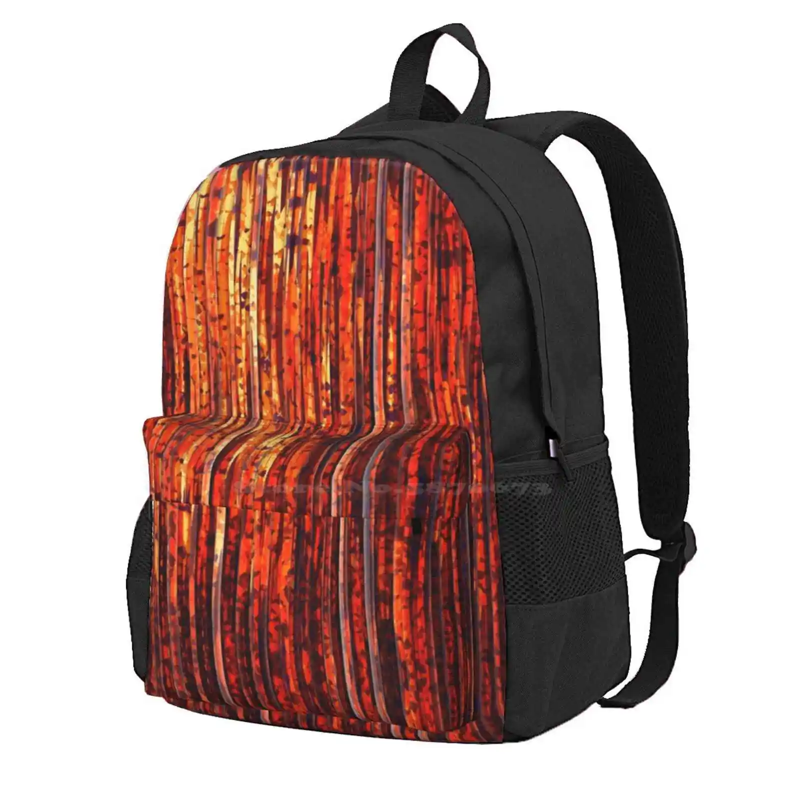 Abstract Orange Stripes Hot Sale Schoolbag Backpack Fashion Bags Abstract Stripes Vertical Orange Yellow Red Chaos Chaotic