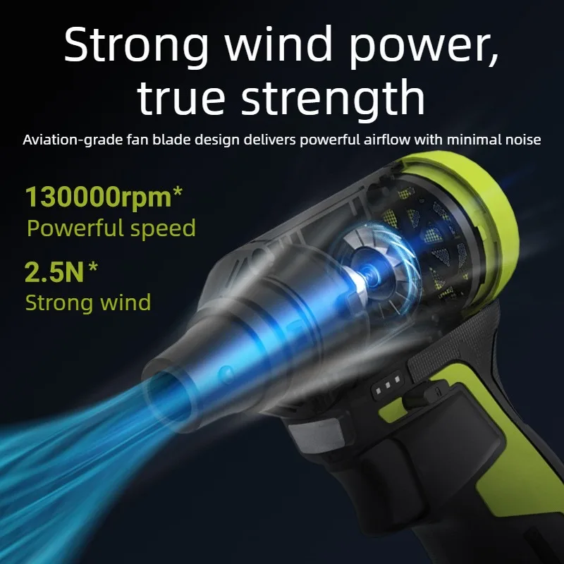 Portable Cordless Dust Blower Professional Durable Powerful Jet Fan Air Blower Lightweight Keyboard Car Interior Cleaning Tool