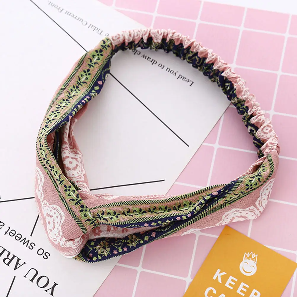 

Набор из 6 премиальных дышащих тканевых повязок на голову с перекрестным дизайном для женщин, универсальный размер, аксессуары для волос для умывания и повседневного использования