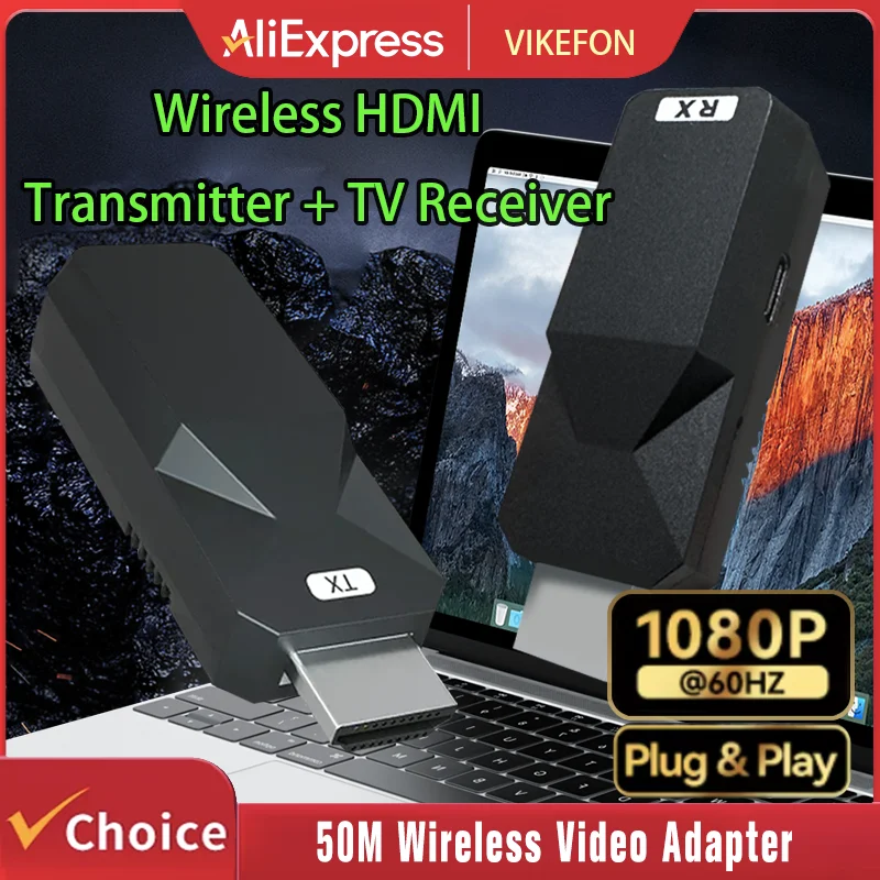50M HDMI-متوافق مع جهاز إرسال واستقبال الفيديو اللاسلكي موسع عرض محول كابل شاشة مرآة للكاميرا الكمبيوتر إلى التلفزيون #1