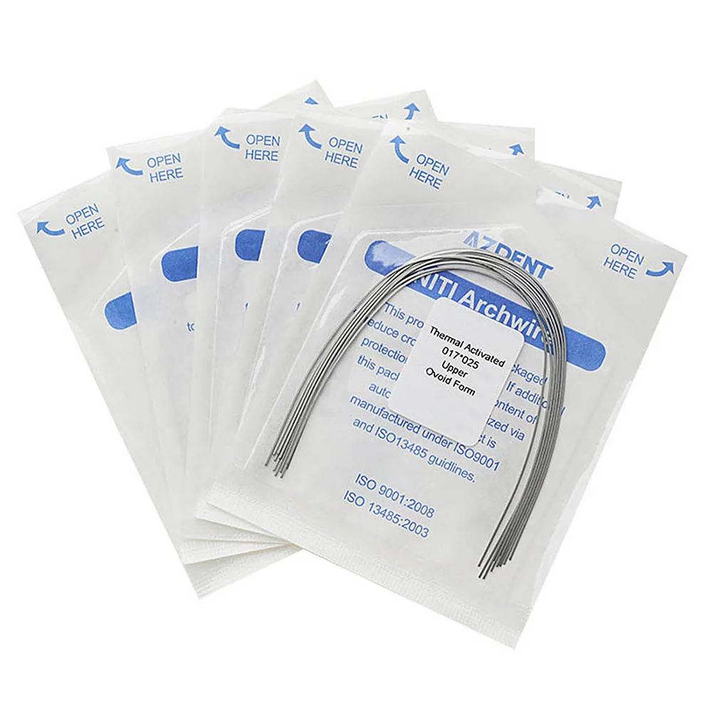 10pcs/pack AZDENT Dental Super Elastic Heat Thermal Activated Niti Orthodontic Arch Wires Oval Form Archwire Rectangular / Round