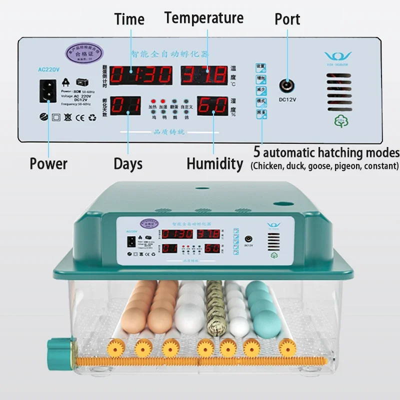 Imagem -03 - Incubadora de Ovos Totalmente Automática Incubadora Turner Incubadora Doméstica Controlador Agrícola Frango e Pássaro