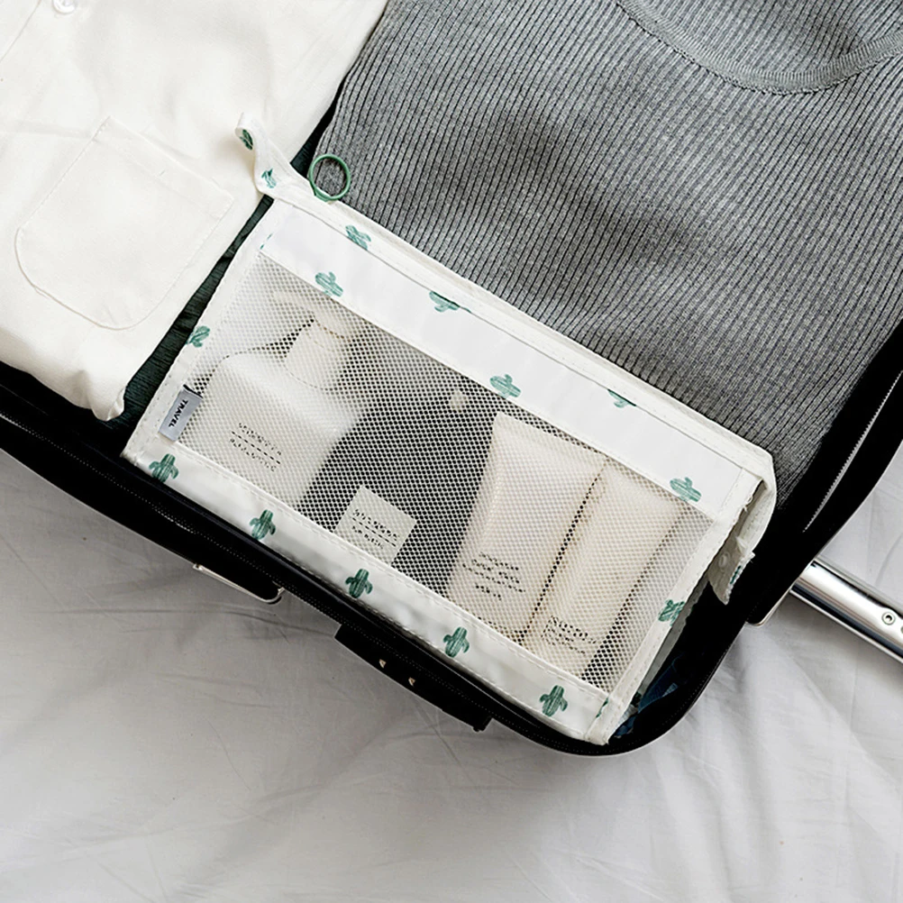 

Washing Bag Lightweight Toiletry Travel Portable Cactus Pouch Organizer High Capacity Zipper Closure Storage Pack
