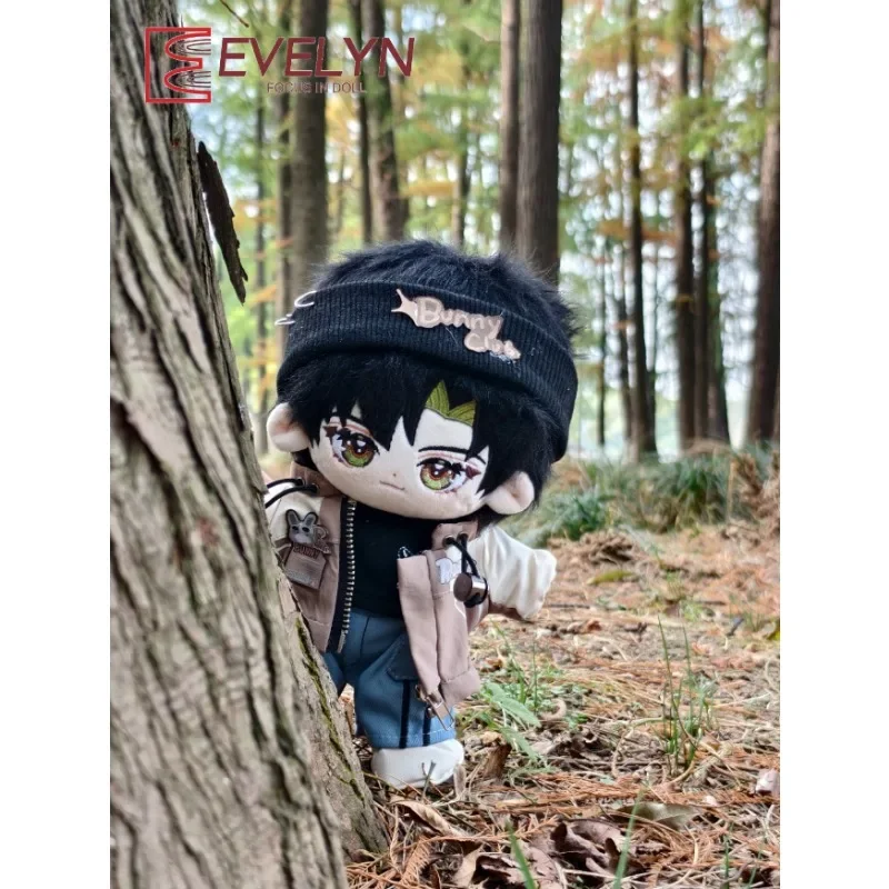 Evelyn (Doll) 20CM Stuffed Doll's Clothes Trend Black T-shirt Hairband Pants Jacket Shoes Replacement Outfit Love and Deepspace
