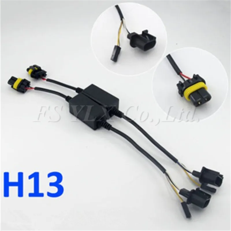 FSYLX 10x H13 HID Relay Harness H13 9008 Bi-Xenon High Low Wiring Controller Adapter Holder Socket 12V 35W 55W for H13 Xenon Kit