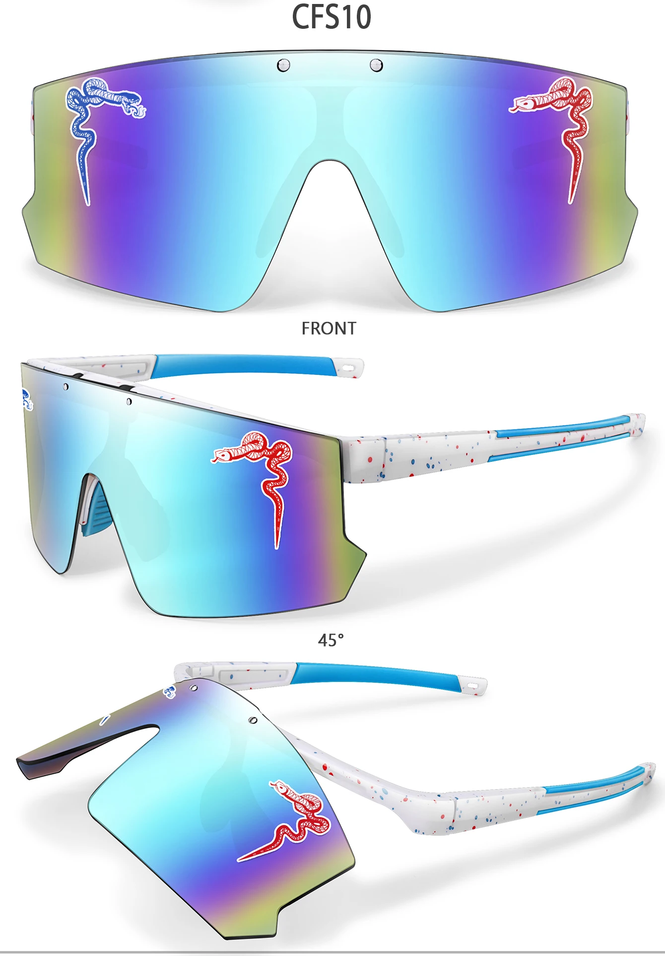 Modische Sonnenbrillen Winddichte Sport-Flip-On-Brillen UV400 MTB-Brillen für Outdoor-Radfahren Laufen Unisex Party-Sonnenbrillen – Detail 8