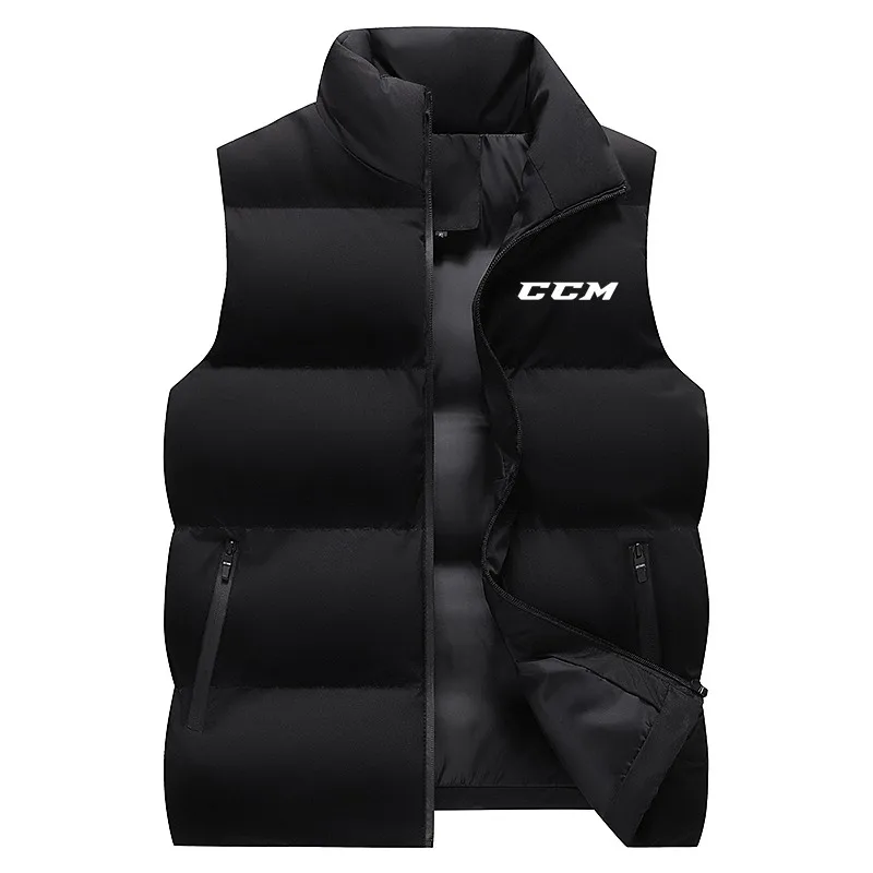 2024 New Fashion Men\'s Waterproof Sleeveless Jacket, High Neck Zipper Warm Vest, Casual Hot Sale in Autumn and Winter