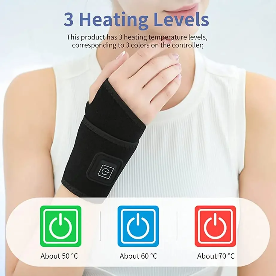 Electric Wrist Warmer USB Heater Wrist Heating Wrap Brace Hot Compress Therapy Wrist Warmer Joint Protector Support Pain Relief