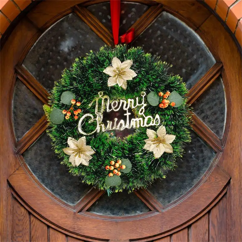 

Red Christmas Wreath For Front Door Gold Window Wall Door Christmas Decorations 2024 Garland Ornament Guirnalda Navidad