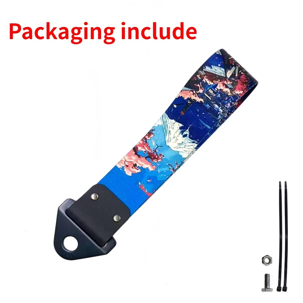 1PC Universal JDM Trailer Hook Strap Short Nylon Car Tow Hook Exterior Accessories JDM Motorsport Parts for Cars Tuning view 6